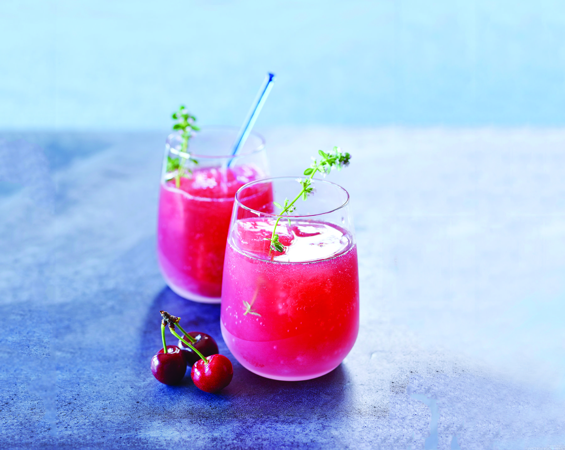 CBD Cherry Kombucha Mocktail