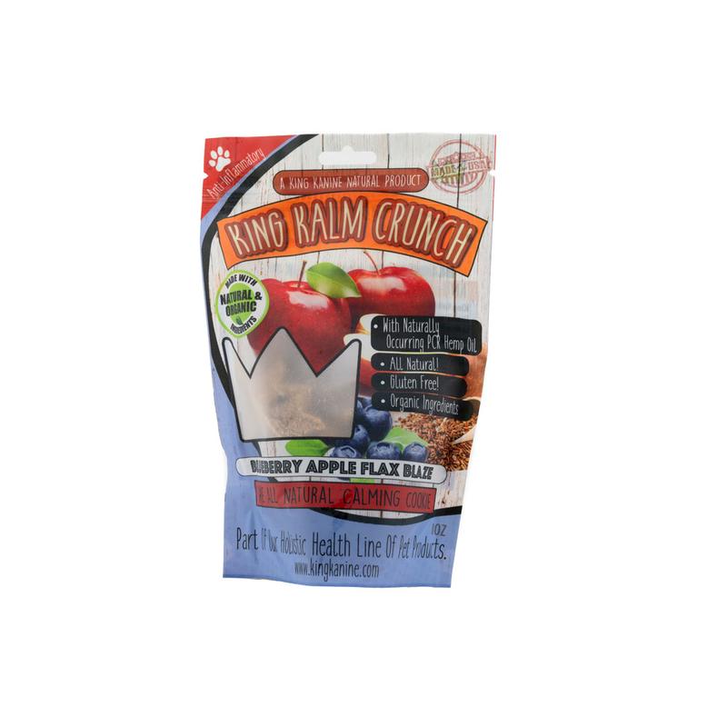 King Kalm Krunch Blueberry Treats are shaped like crowns and are fit for your furry king (or queen).